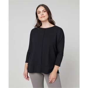 SPANX Black Perfect Length Top Dolman Sweatshirt - sz Small Excellent Condition